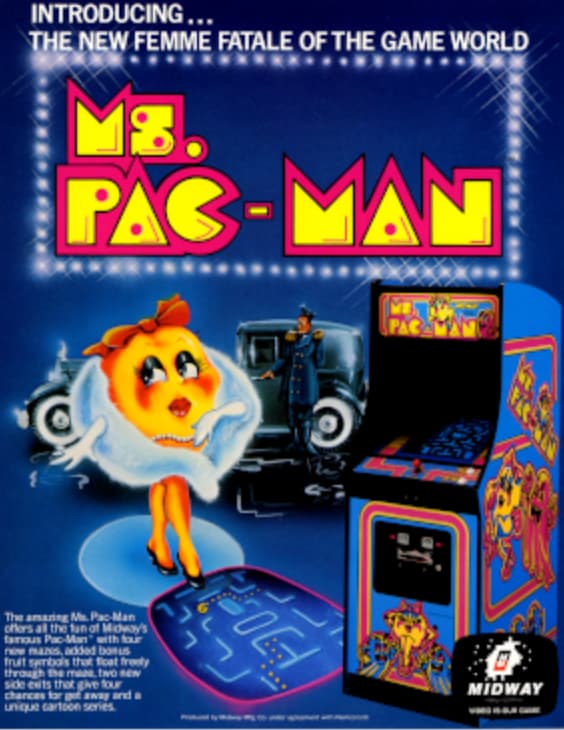 ms pac man launchbox games database - Introducing... The New Femme Fatale Of The Game World M8. ww PacMan The amazing Ms. PacMan offers all the fun of Midway's famous PacMan with four new mazes, added bonus fruit symbols that ficat freely through the mes 